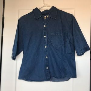 Vintage blue jean button down shirt